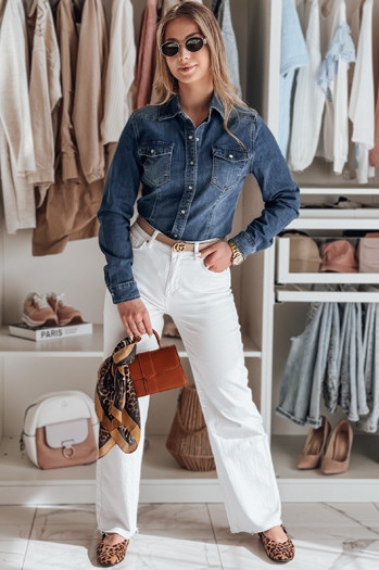 Damen Jeanshemd NAPSTIPS blau Dstreet DY0468