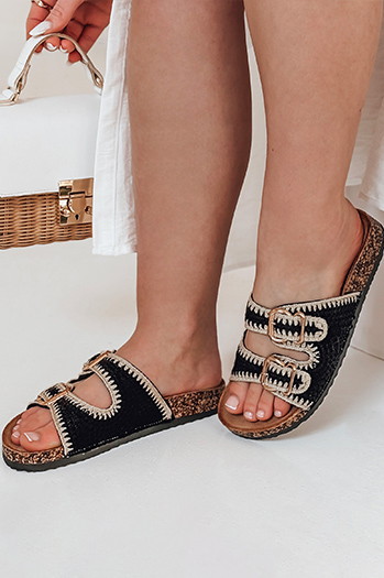 Damen Kork-Flip-Flops KORKARTA schwarz Dstreet ZY0893
