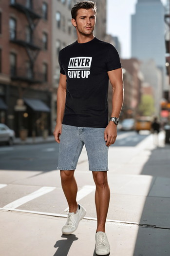 Hellblaue Denim-Shorts für Männer Dstreet SX2490