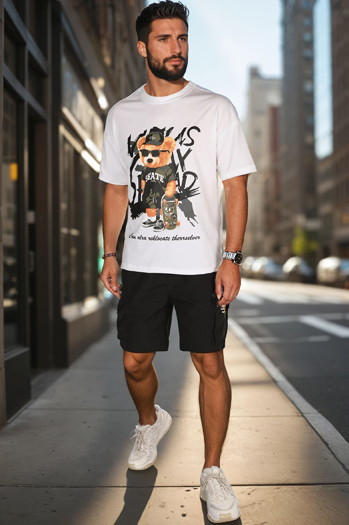Bedrucktes Herren-T-Shirt weiß Dstreet RX5647