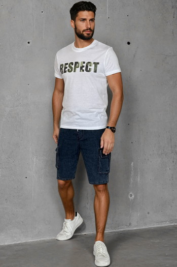 Bedrucktes Herren-T-Shirt weiß Dstreet RX5648