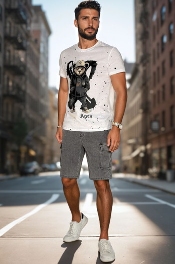 Bedrucktes Herren-T-Shirt weiß Dstreet RX5656