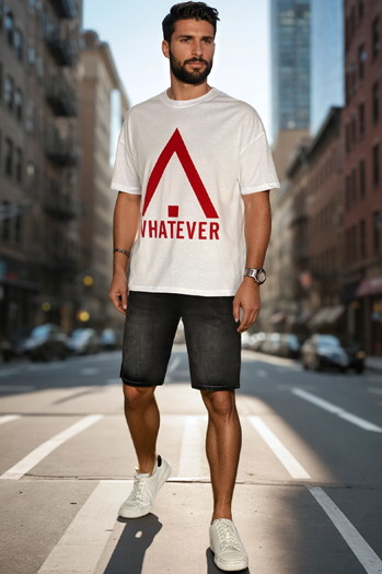 Bedrucktes Herren-T-Shirt weiß Dstreet RX5665
