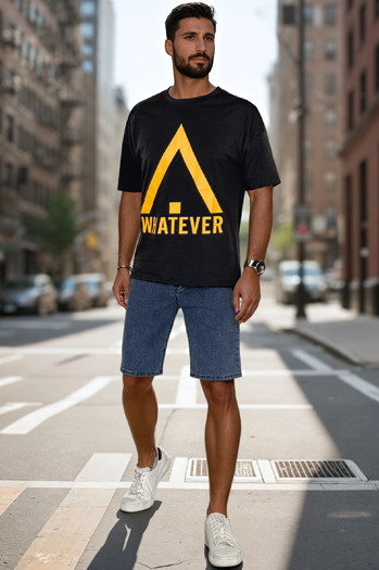 Bedrucktes Herren-T-Shirt schwarz Dstreet RX5666