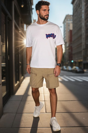 Herren Stoff Kampfshorts khaki Dstreet SX2507