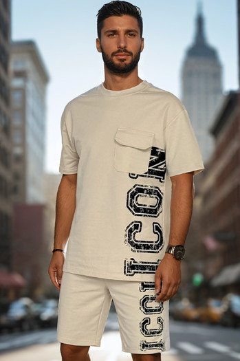 Herren-Set khaki bedruckt Dstreet AX0801