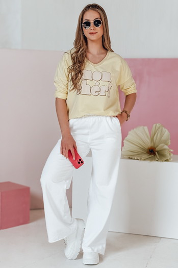 Damen Jogginghose mit weitem Bein DRESLINA weiß Dstreet UY2693