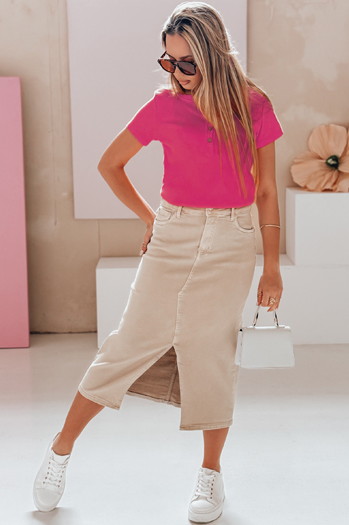 Damen Einheitsgröße gerippte Bluse KISS LOOK rosa Dstreet RY2832