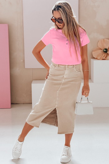 Damen Einheitsgröße gerippte Bluse KISS LOOK rosa Dstreet RY2837