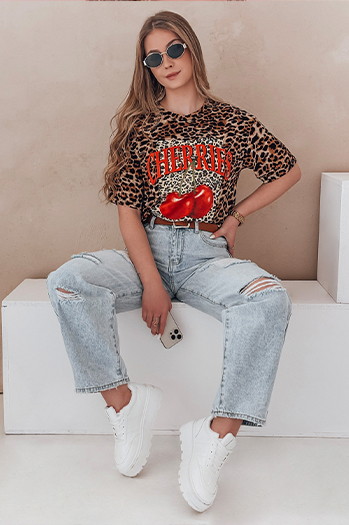 Damen-T-Shirt in Übergröße aus meliertem ZESTSTYLE beige Dstreet RY2841