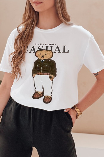 Damen-Teddybär T-Shirt MISSTARTA weiß Dstreet RY2880