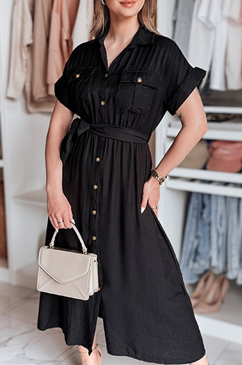 SUNNI LOVE Maxikleid aus Leinen schwarz Dstreet EY2606