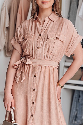 SUNNI LOVE Maxikleid aus Leinen rosa Dstreet EY2609