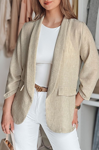 Damen Jacke in Übergröße SOFT LOVE hellbraun Dstreet PY0133
