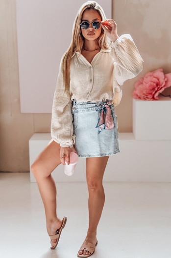 Damenhemd aus Musselin in Übergröße MUSLINEA beige Dstreet DY0478