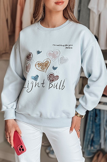 Damen Sweatshirt in Übergröße mit Herzen PINKNOTE blau Dstreet BY1502