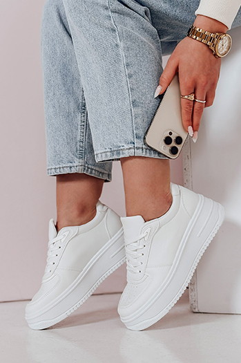 Damen Plateau Turnschuhe WALK ME UP weiß Dstreet ZY0926