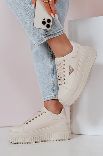 Damen Plateau Turnschuhe SNIKPIK beige Dstreet ZY0927