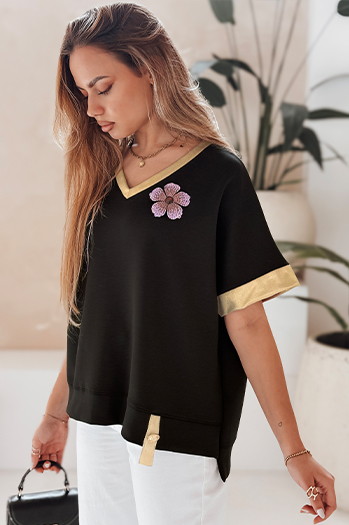 Damenbluse in Übergröße SHINE LOVE schwarz Dstreet RY2912