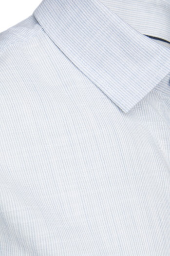 Herren Langarmhemd fein gestreift weiß Dstreet DX2656