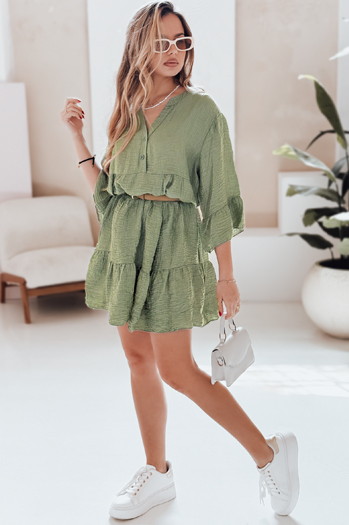 Sommer-Musselin-Kleid LYVONNE dunkelgrün Dstreet EY2616