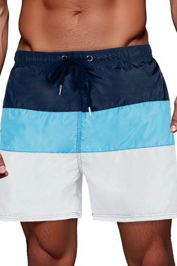 Marineblaue und weiße Badeshorts für Männer Dstreet SX2518