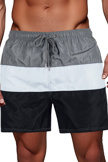 Graue und weiße Badeshorts für Männer Dstreet SX2519