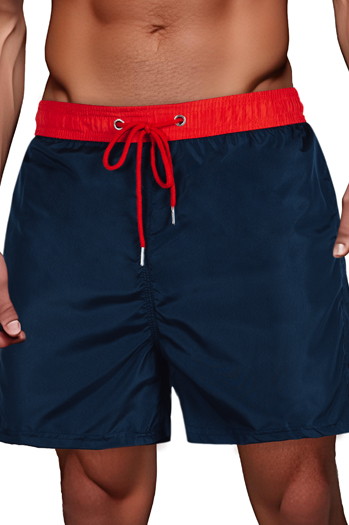 Marineblaue und rote Schwimmshorts für Männer Dstreet SX2525