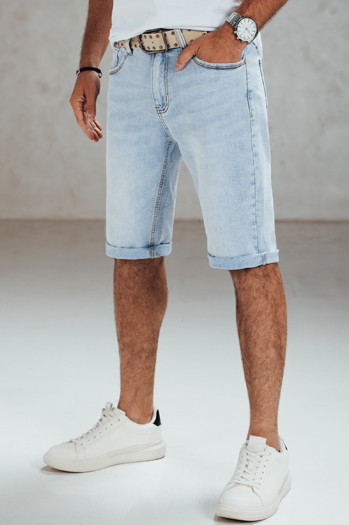 Blaue Denim-Shorts für Männer mit Gürtel Dstreet SX2559