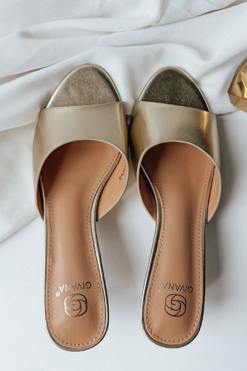 DORIMI Damen Gold Dstreet Flip-Flops ZY0974