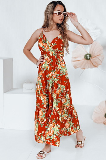 MISSBLOSSY orangefarbenes Maxikleid Dstreet EY2620