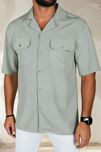 Herren Kurzarmhemd grau Dstreet KX1085