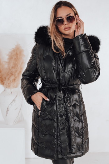 Damen Winterjacke CASSERIE gesteppt mit Kapuze schwarz Dstreet TY4924