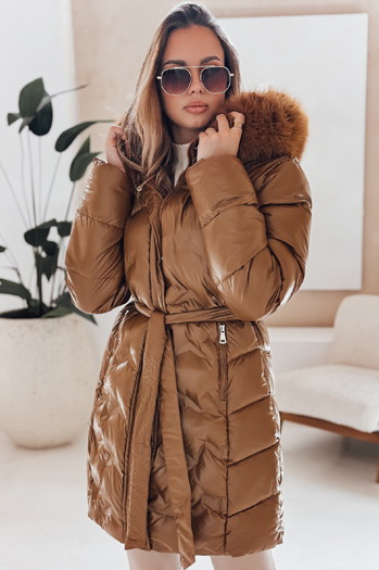 Damen Winterjacke CASSERIE gesteppt mit Kapuze Kaffee Dstreet TY4925