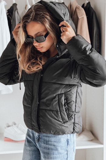 Damen Winterjacke SNOWLIKE gesteppt mit Kapuze schwarz Dstreet TY4930