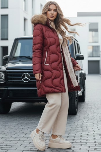 Damen Winterjacke VIRELIA gesteppt mit Kapuze kastanienbraun Dstreet TY4935