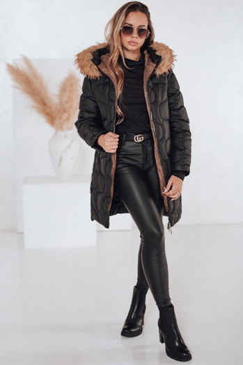 Damen Winterjacke VIRELIA gesteppt mit Kapuze schwarz Dstreet TY4937