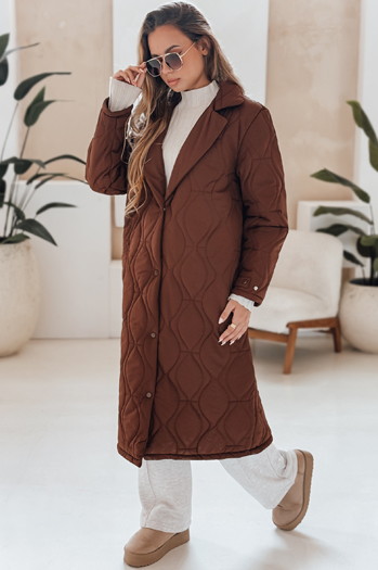 Langer Damen Steppmantel TRENDIFY braun Dstreet TY4939