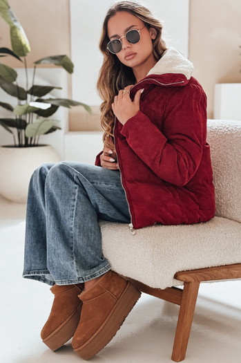 Damen Cordjacke TRENDYGLAM burgundy Dstreet TY4942
