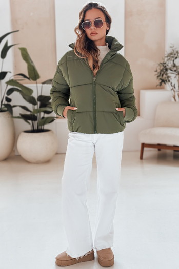 Kurze Damen-Winter-Steppjacke VIBEGIRL grün Dstreet TY4946