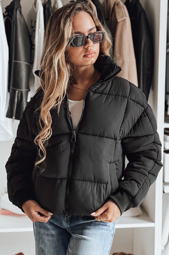 Kurze Damen-Winter-Steppjacke VIBEGIRL schwarz Dstreet TY4948