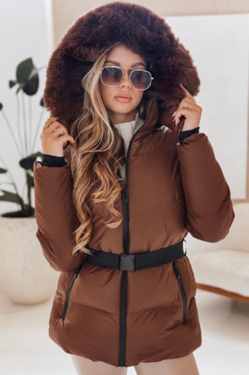 Damen Winter Steppjacke mit Kapuze LOVELINA braun Dstreet TY4953