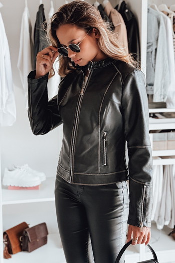 Damen Lederjacke LOVEBIKER schwarz Dstreet TY4964