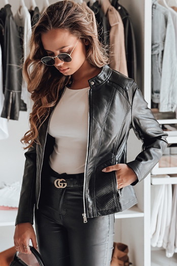 Damen Lederjacke ROCKYLADY schwarz Dstreet TY4968