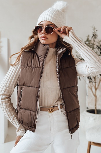 URBANELLE Damen Steppweste hellbraun Dstreet TY4971