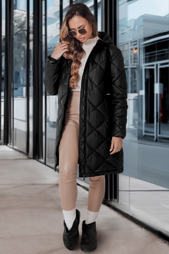 Damen Winterjacke SNOWVIBE schwarz gesteppt Dstreet TY4988