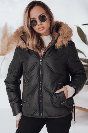 Damen Winterjacke COLDLIKE gesteppt mit Kapuze schwarz Dstreet TY5001