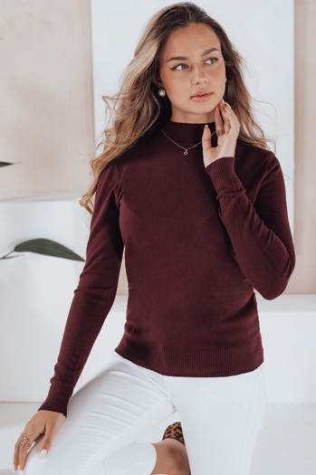 Damen Halb-Rollkragenpullover TARLENA burgundy Dstreet MY2480