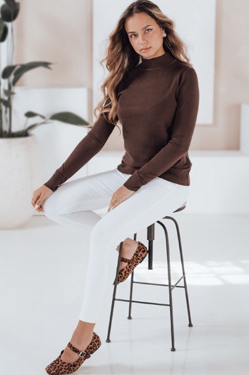 Damen Halb-Rollkragenpullover TARLENA braun Dstreet MY2481