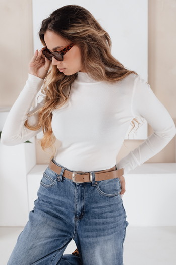 Damen Halb-Rollkragenpullover TARLENA weiß Dstreet MY2485